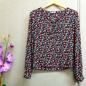 Cacharel heart print silk blouse